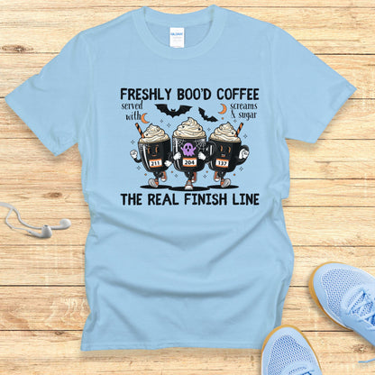 Halloween Funny Running Shirt for Women T-Shirt Freshly Bood Coffee