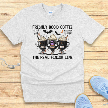 Halloween Funny Running Shirt for Women T-Shirt Freshly Bood Coffee
