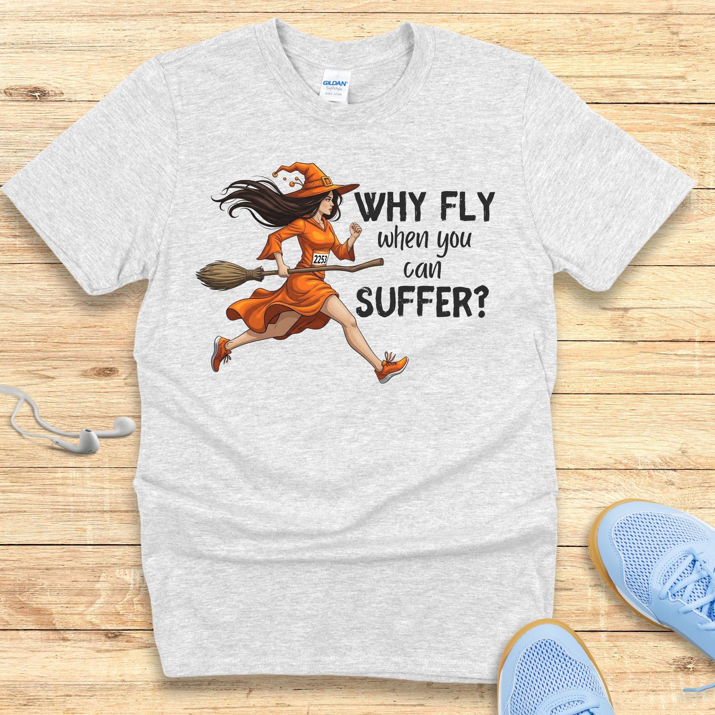 Halloween Funny Running Shirt for Women T-Shirt Why Fly