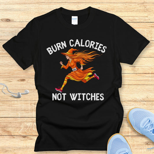 Halloween Funny Running Shirt for Women T-Shirt Burn Calories