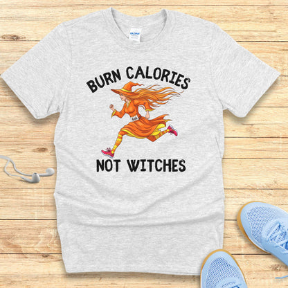 Halloween Funny Running Shirt for Women T-Shirt Burn Calories