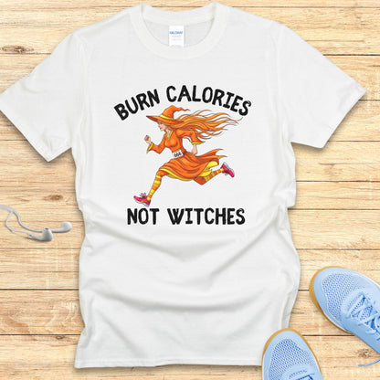 Halloween Funny Running Shirt for Women T-Shirt Burn Calories
