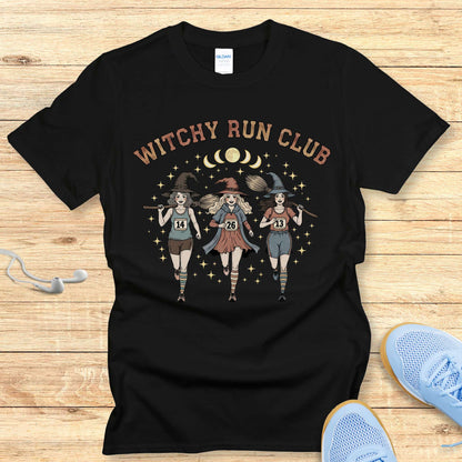 Halloween Funny Running Shirt for Women T-Shirt Witchy run Club