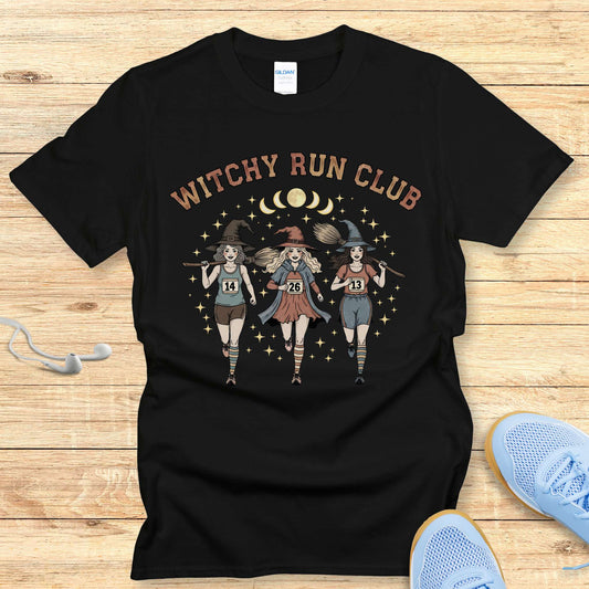 Halloween Funny Running Shirt for Women T-Shirt Witchy run Club