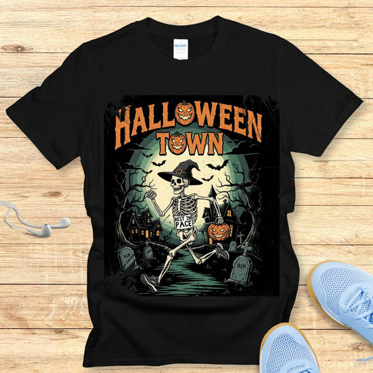 Halloween Funny Running Shirt for Women T-Shirt Halloween Town