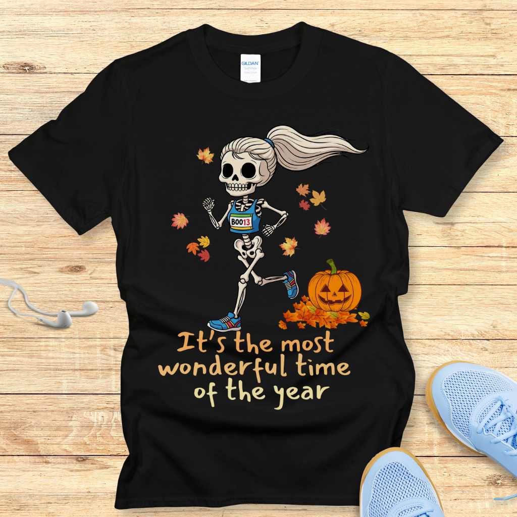 Halloween Funny Running Shirt for Women T-Shirt Wonderful Time of the Year