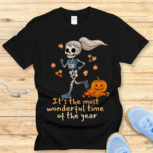 Halloween Funny Running Shirt for Women T-Shirt Wonderful Time of the Year