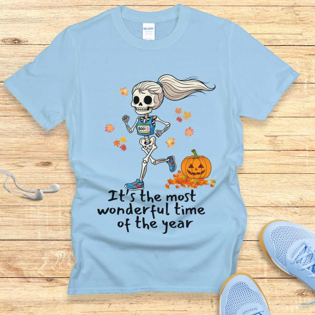Halloween Funny Running Shirt for Women T-Shirt Wonderful Time of the Year