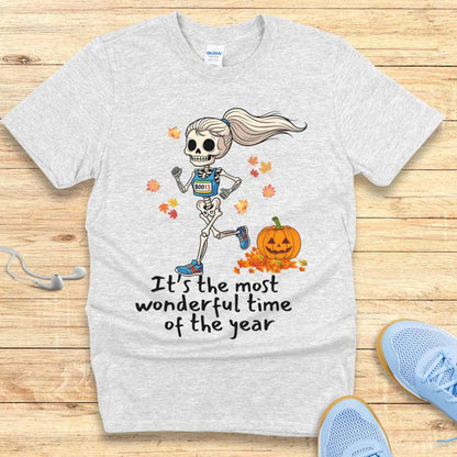 Halloween Funny Running Shirt for Women T-Shirt Wonderful Time of the Year