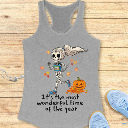 Halloween Funny Running  Racerback Tank Top for Women Wonderful Time of the Year
