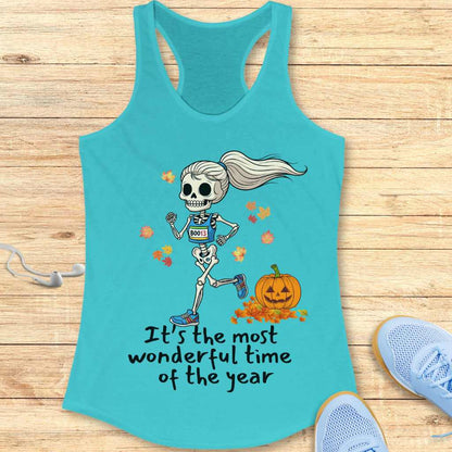 Halloween Funny Running  Racerback Tank Top for Women Wonderful Time of the Year