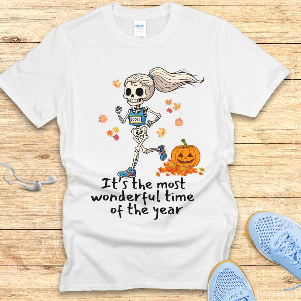 Halloween Funny Running Shirt for Women T-Shirt Wonderful Time of the Year