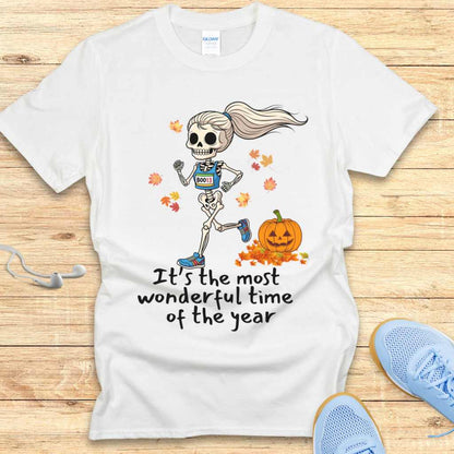 Halloween Funny Running Shirt for Women T-Shirt Wonderful Time of the Year