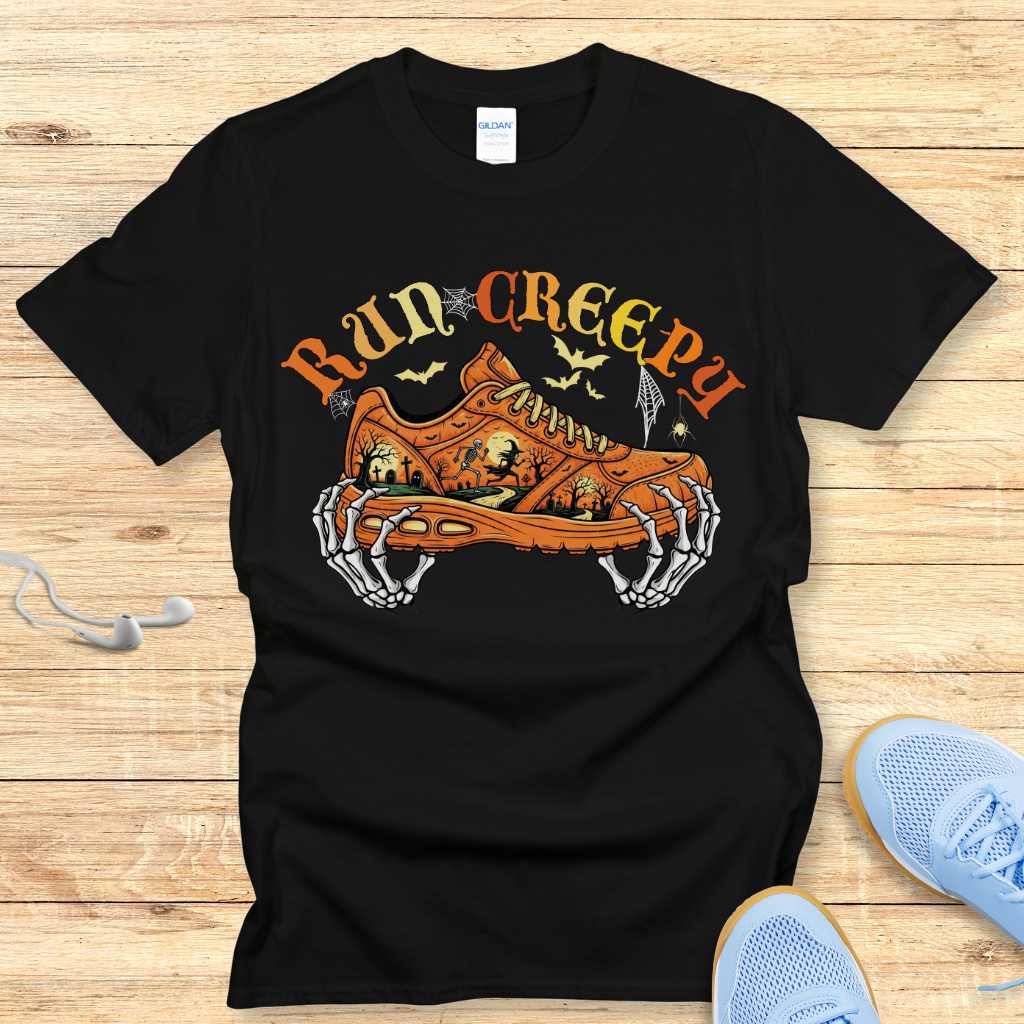 Halloween Funny Running Shirt for Women T-Shirt Run Creepy