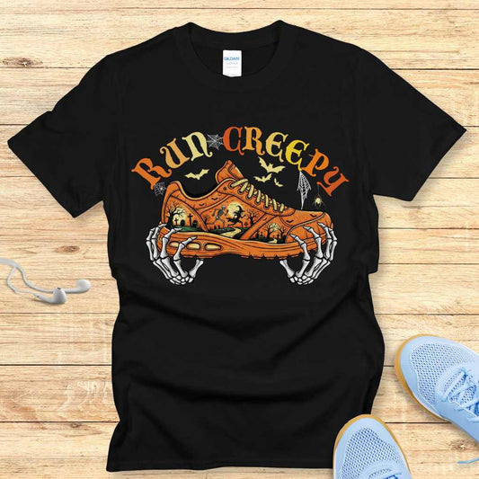 Halloween Funny Running Shirt for Women T-Shirt Run Creepy