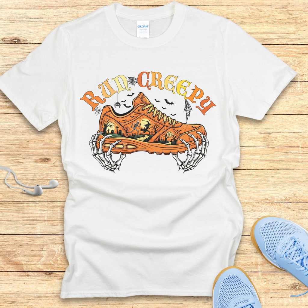 Halloween Funny Running Shirt for Women T-Shirt Run Creepy