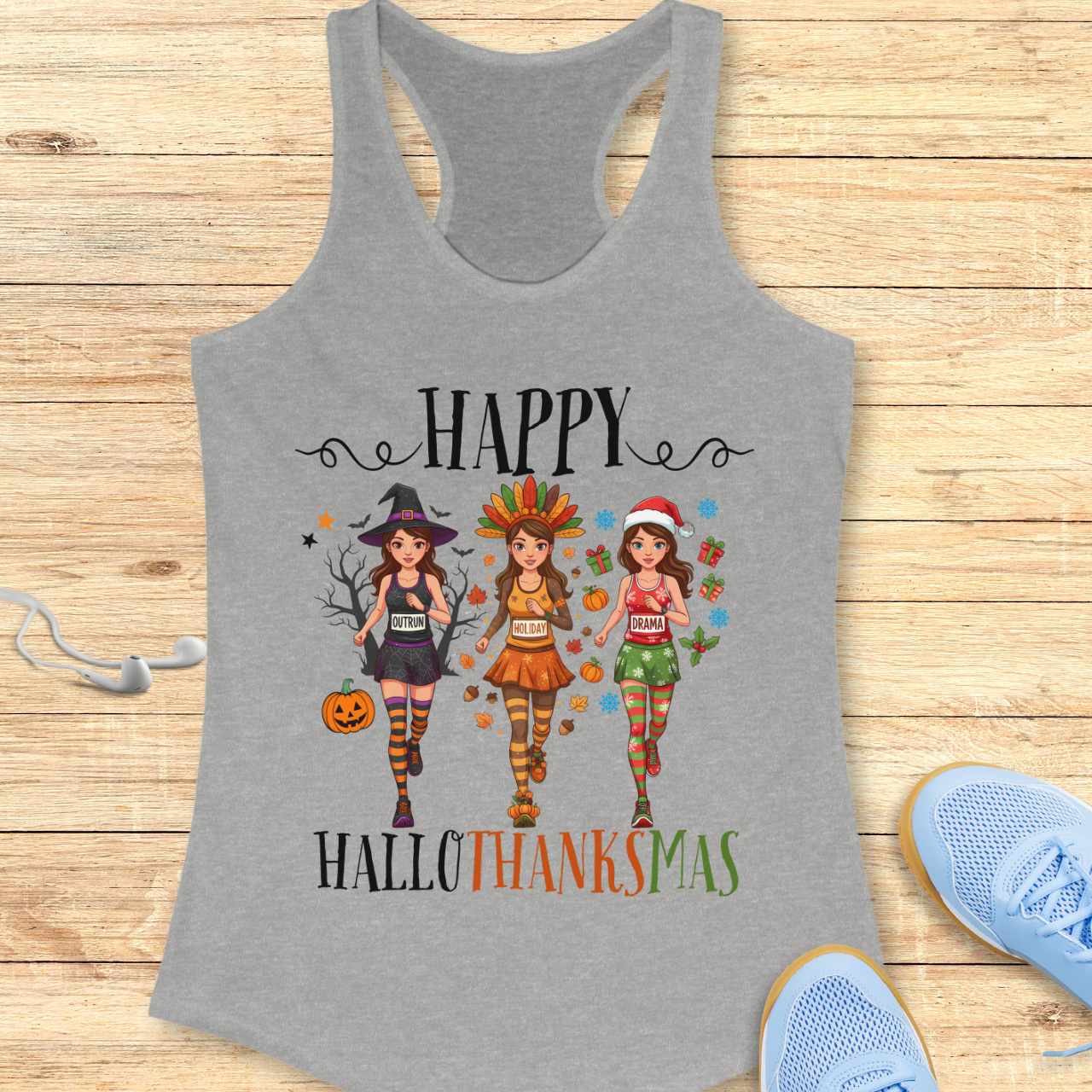 Happy HalloThanksMas Tank Top