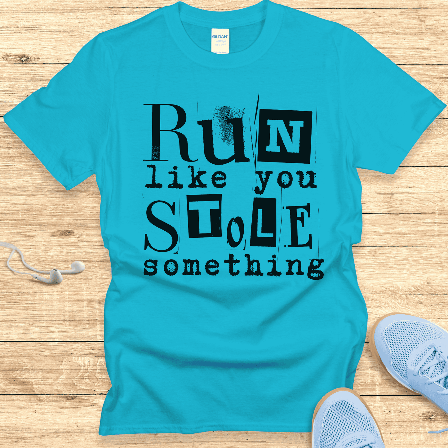 Funny Women’s Running Shirt - T-Shirt Run Like You Stole Something