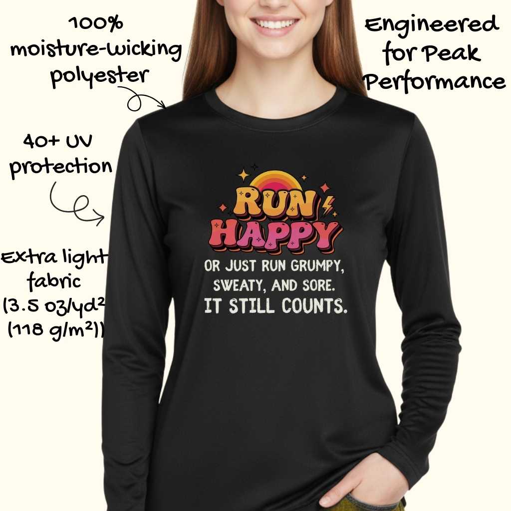 Run Happy Moisture-Wicking & Lightweight Performance Running Shirt