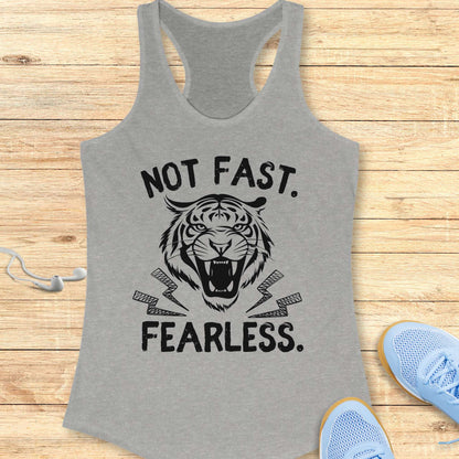 Empowering Running Racerback Tank Top Women Runners Not Fast. Fearless.