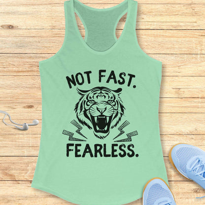 Empowering Running Racerback Tank Top Women Runners Not Fast. Fearless.