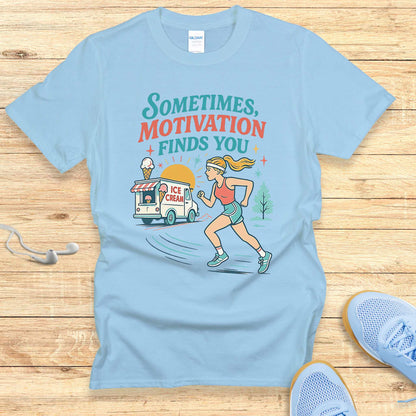Funny Running Shirt Women Runners T-Shirt Ice Cream Motivation