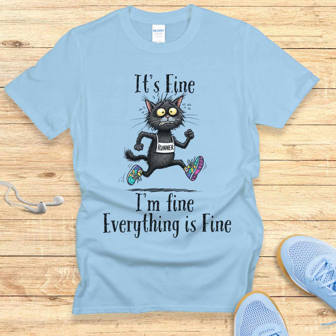 Funny Running Shirt Women Runners T-Shirt It's fine I'm fine