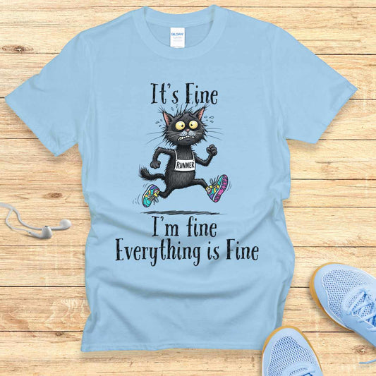 Funny Running Shirt Women Runners T-Shirt It's fine I'm fine