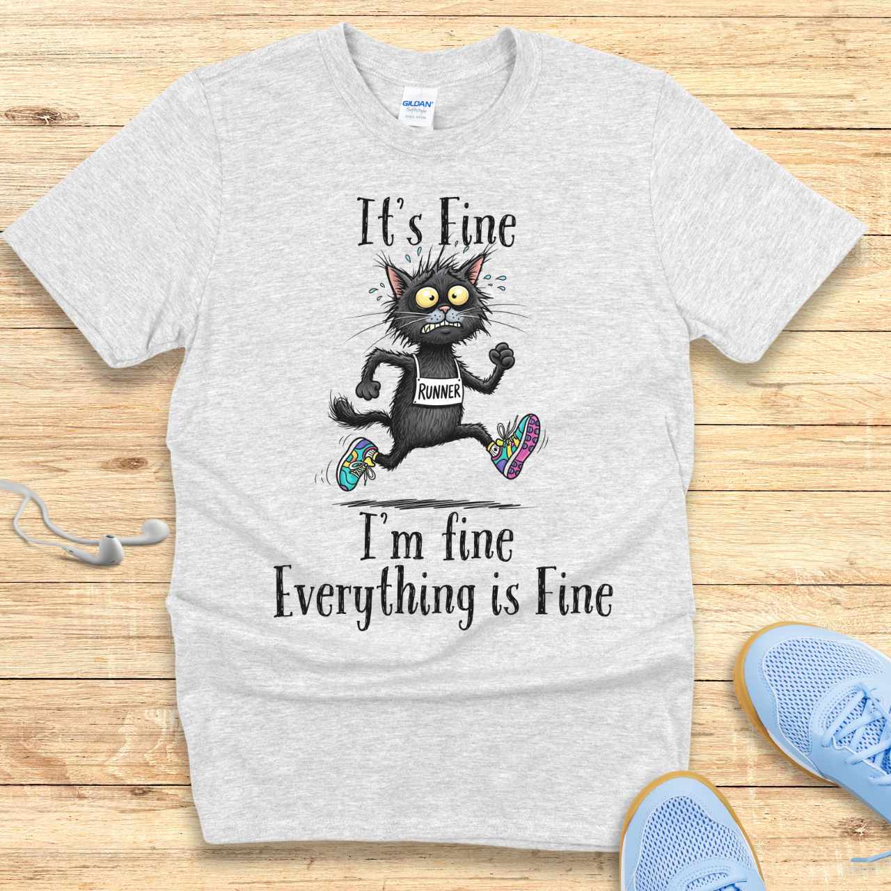 Funny Running Shirt Women Runners T-Shirt It's fine I'm fine