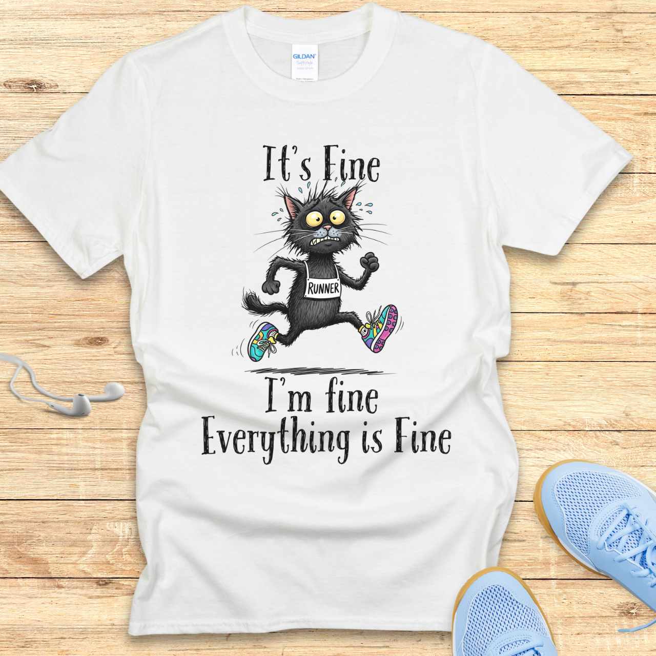 Funny Running Shirt Women Runners T-Shirt It's fine I'm fine