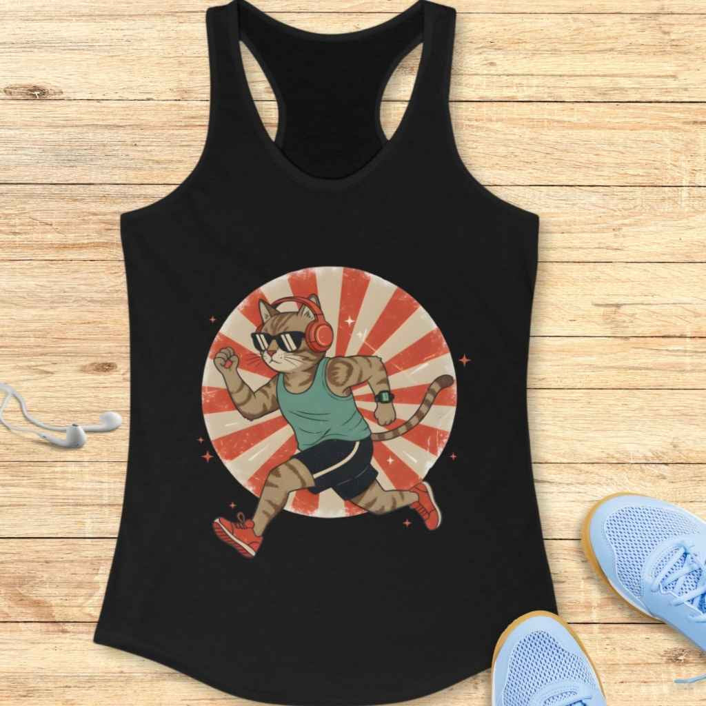 Retro Running Cat Tank Top