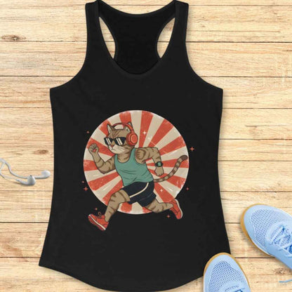 Retro Running Cat Tank Top