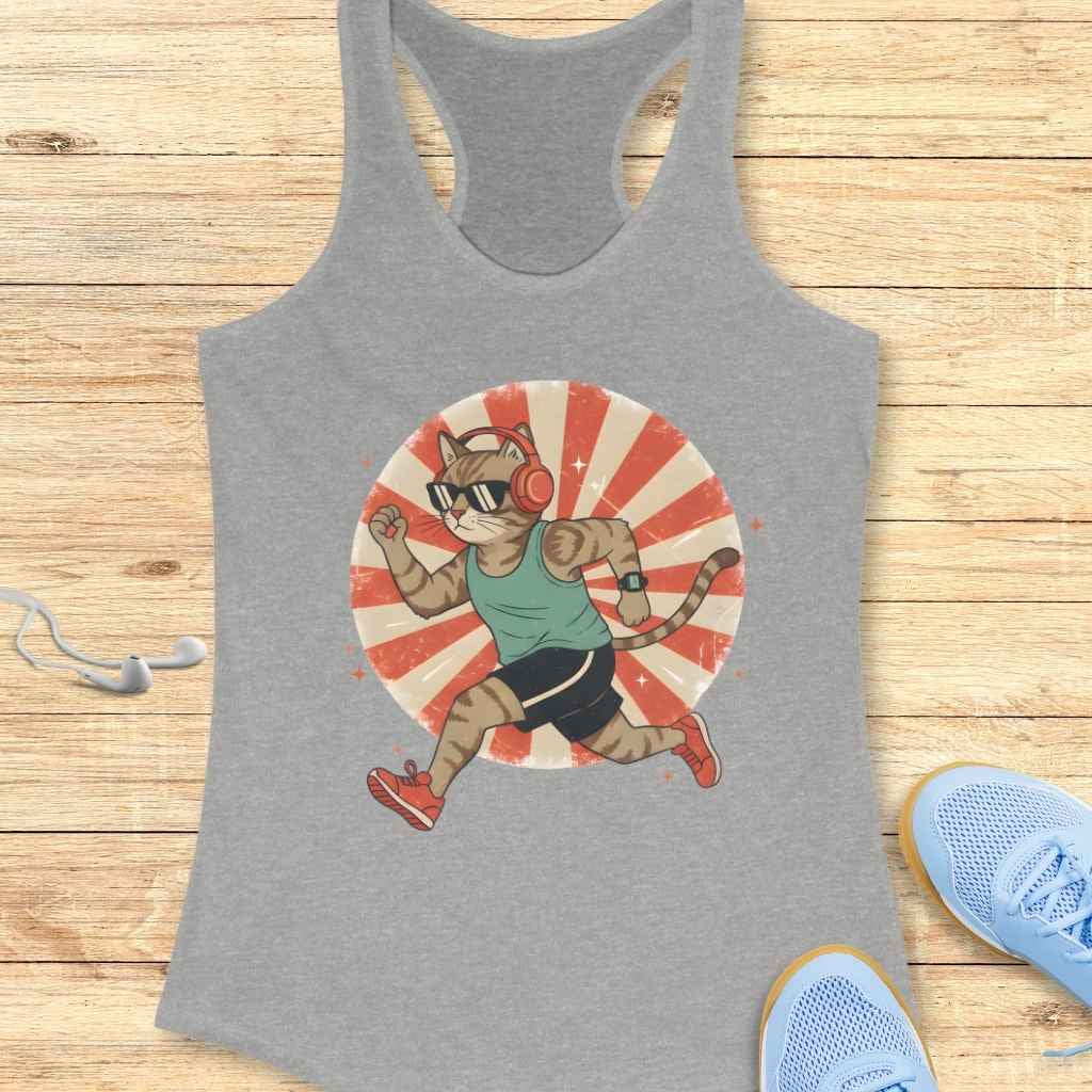Retro Running Cat Tank Top