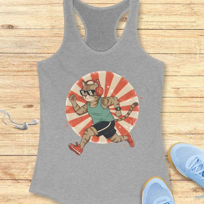Retro Running Cat Tank Top