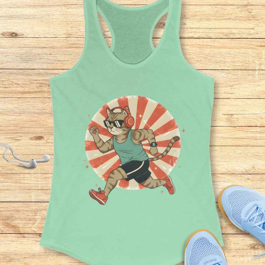 Retro Running Cat Tank Top