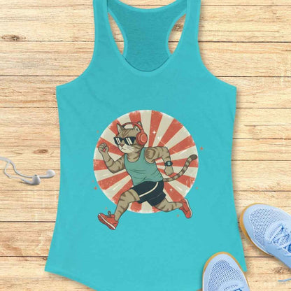 Retro Running Cat Tank Top