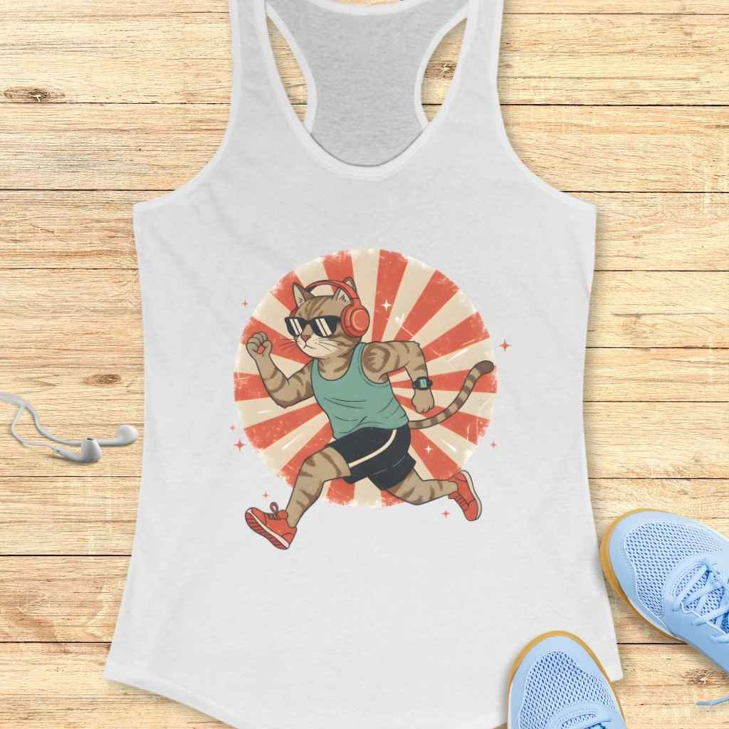 Retro Running Cat Tank Top