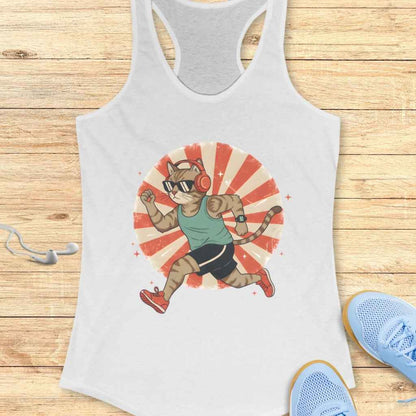 Retro Running Cat Tank Top