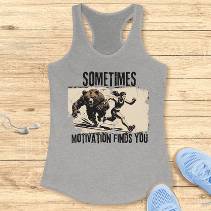 Funny Women Running Racerback Tank Top Gift Motivation Finds You