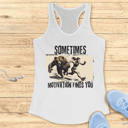 Funny Women Running Racerback Tank Top Gift Motivation Finds You