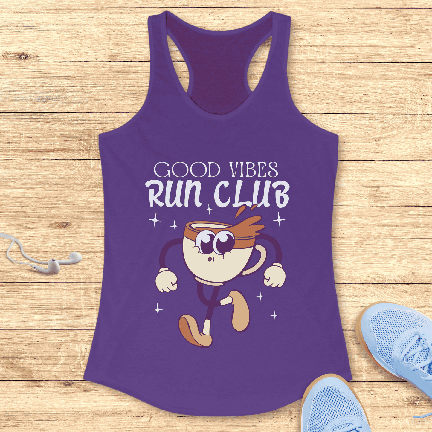 Empowering Running Racerback Tank Top Women Runners Gift Good Vibes Club