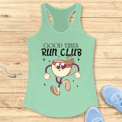 Empowering Running Racerback Tank Top Women Runners Gift Good Vibes Club