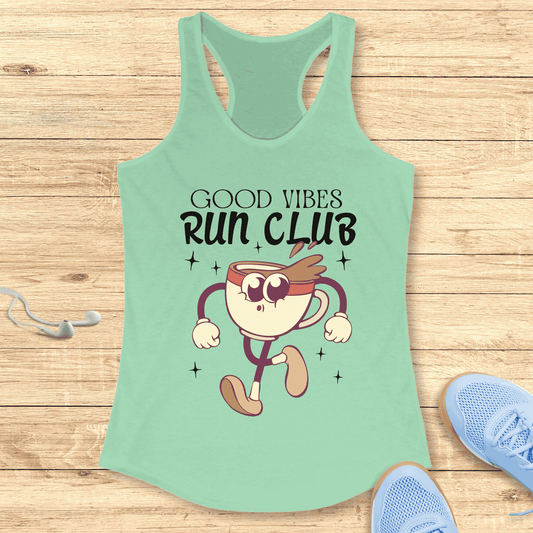 Empowering Running Racerback Tank Top Women Runners Gift Good Vibes Club