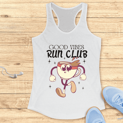 Empowering Running Racerback Tank Top Women Runners Gift Good Vibes Club