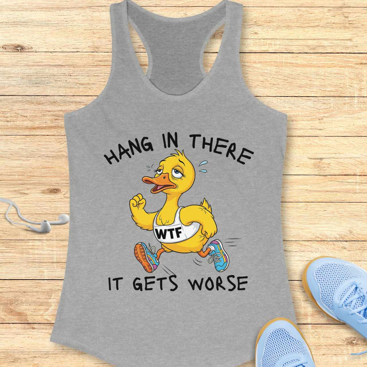 Funny Running Racerback Tank Top Women Runners Gift It Get's Worse