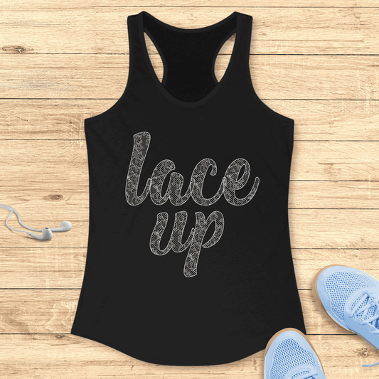 Empowering Running Racerback Tank Top  Women Runners Gift Lace Up