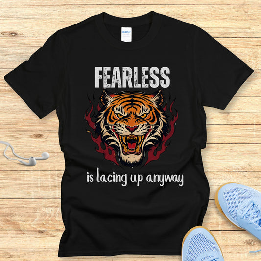 Empowering Running Shirt  Women Runners T-Shirt Fearless Lace Up