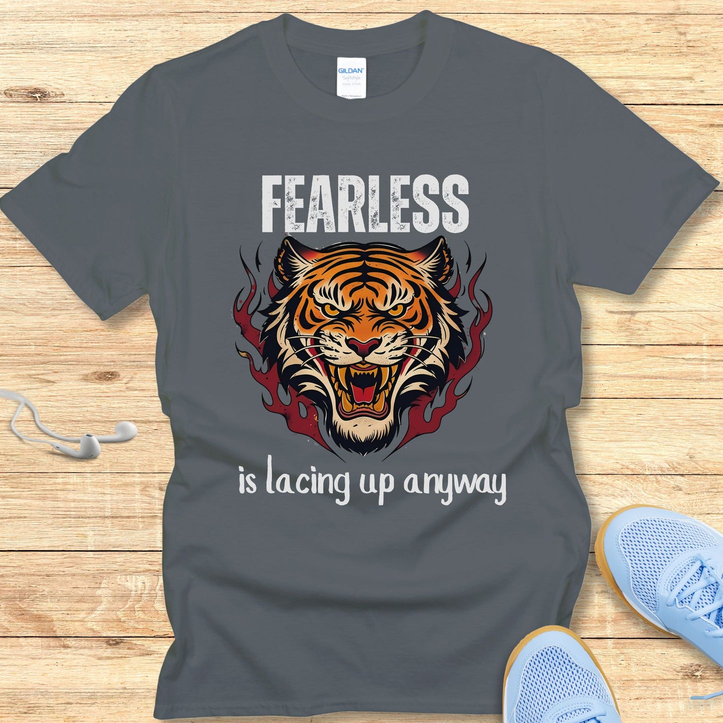 Empowering Running Shirt  Women Runners T-Shirt Fearless Lace Up