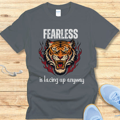 Empowering Running Shirt  Women Runners T-Shirt Fearless Lace Up