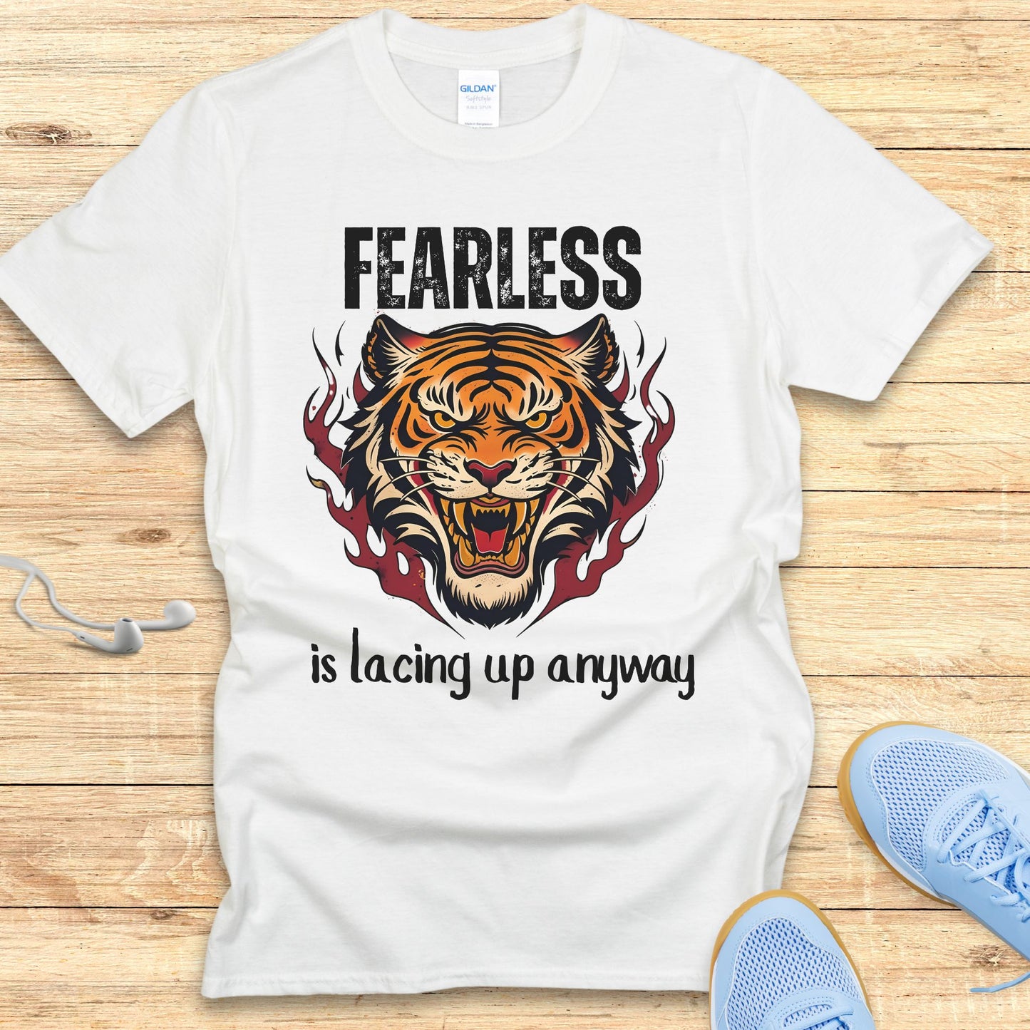 Empowering Running Shirt  Women Runners T-Shirt Fearless Lace Up